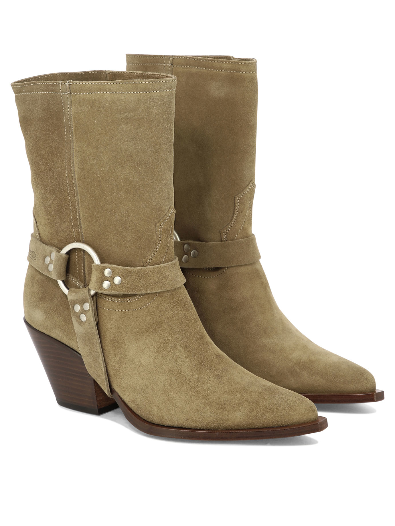 SONORA Beige Atoka Belt ankle boots